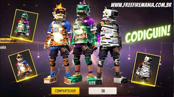 CODIGUIN FF: código Free Fire skins Jacaré e Zebra de Papel; Resgate no Rewards