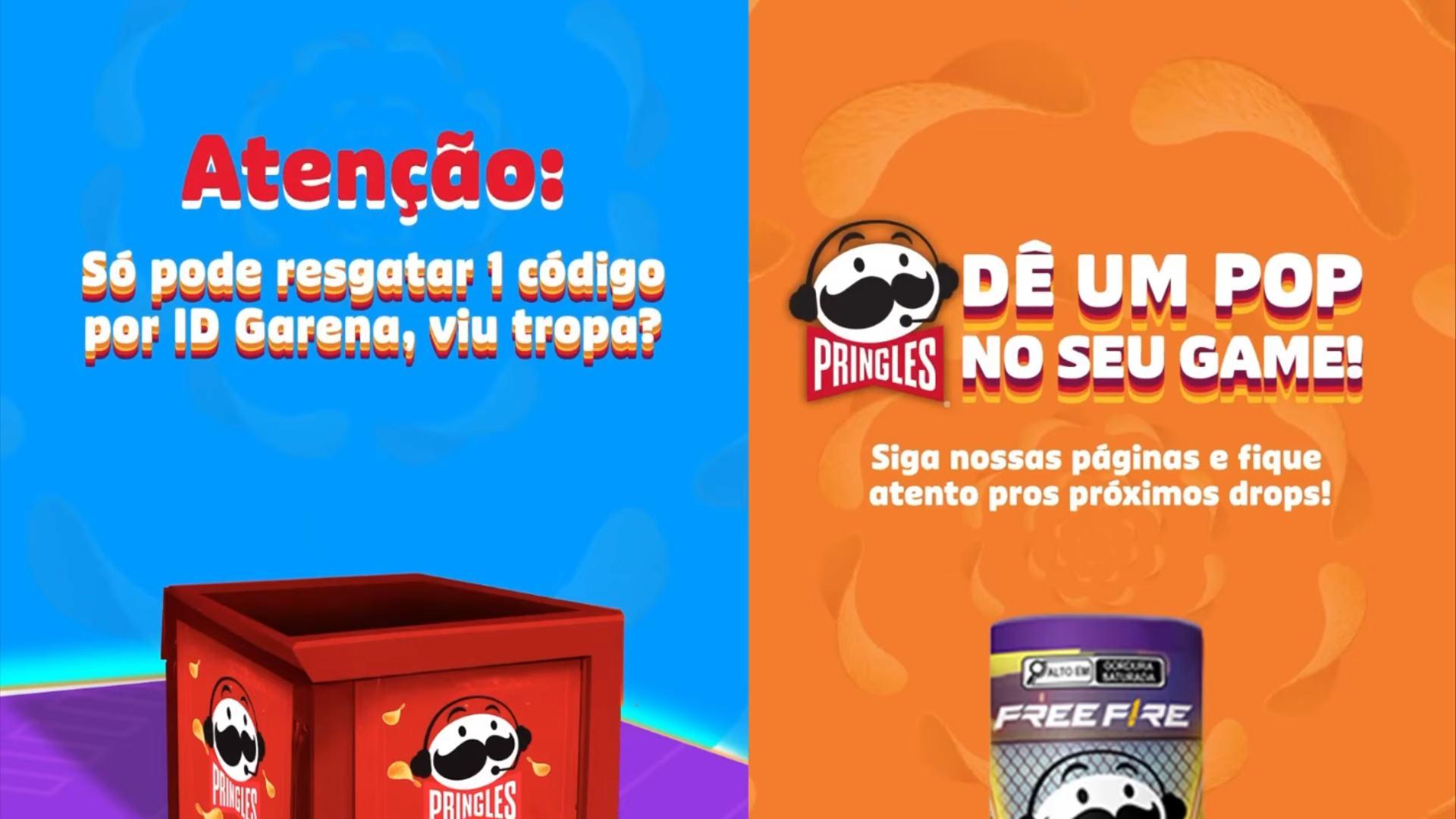 Codiguin FF  200 códigos Free Fire liberados pela Pringles