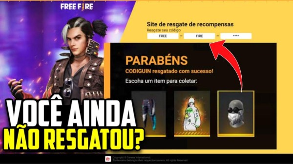 Grátis! CODIGUIN FF: Resgate Códigos Free Fire de Novembro 2023