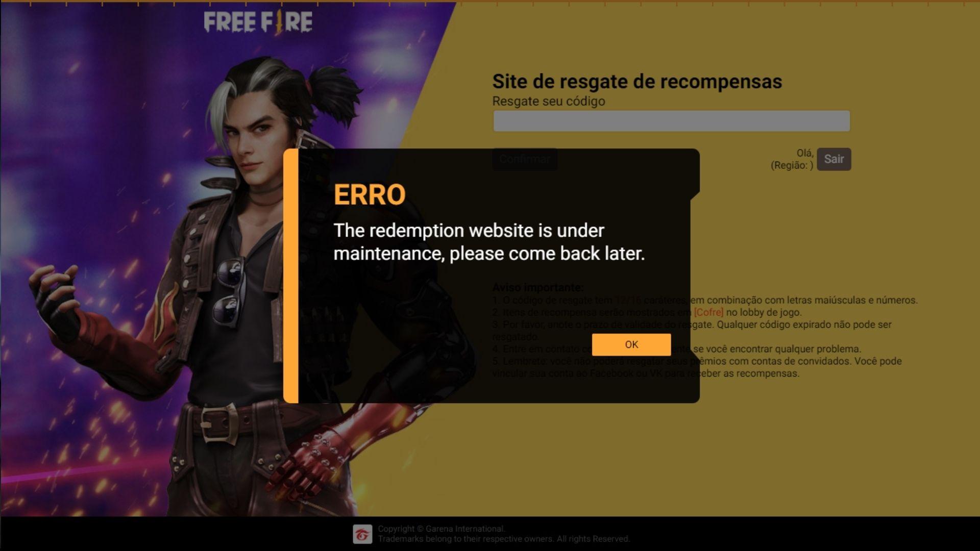 Free Fire: Resgate códigos para esta segunda-feira, 20 de junho: Veja Como  Reivindicar Recompensas - CenárioMT