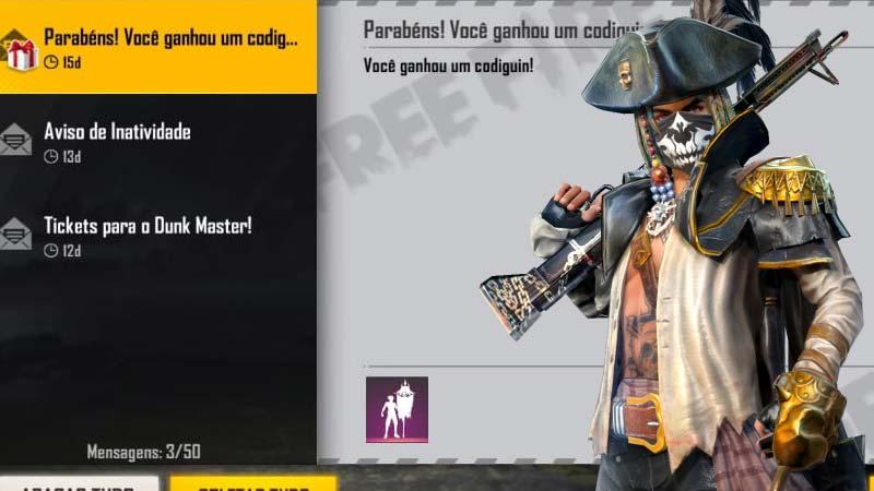 CODIGUIN FF: Garena libera códigos Free Fire do emote Bandeira Pirata! - Free  Fire Club