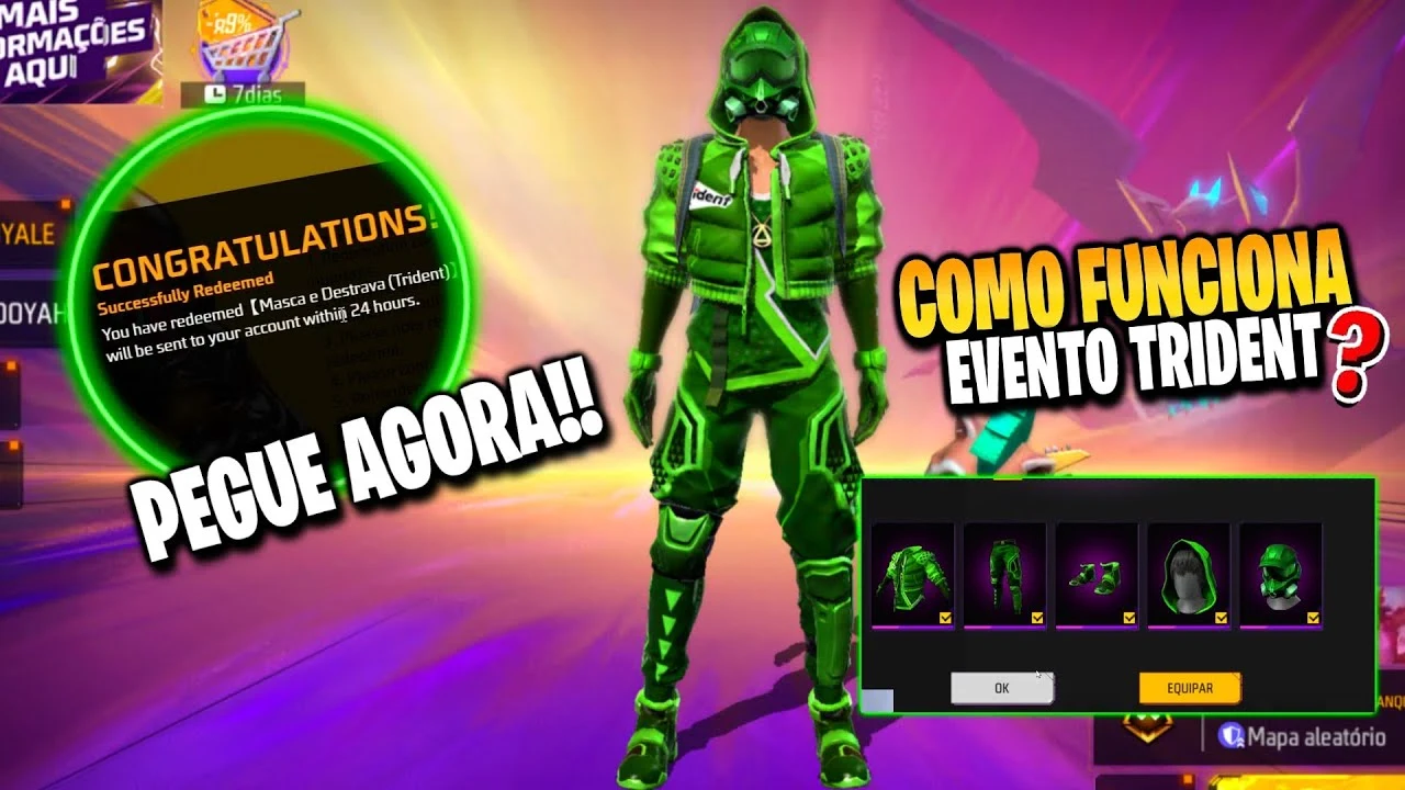 CODIGUIN Trident Free Fire: Último dia para Resgatar Código com Skin exclusiva