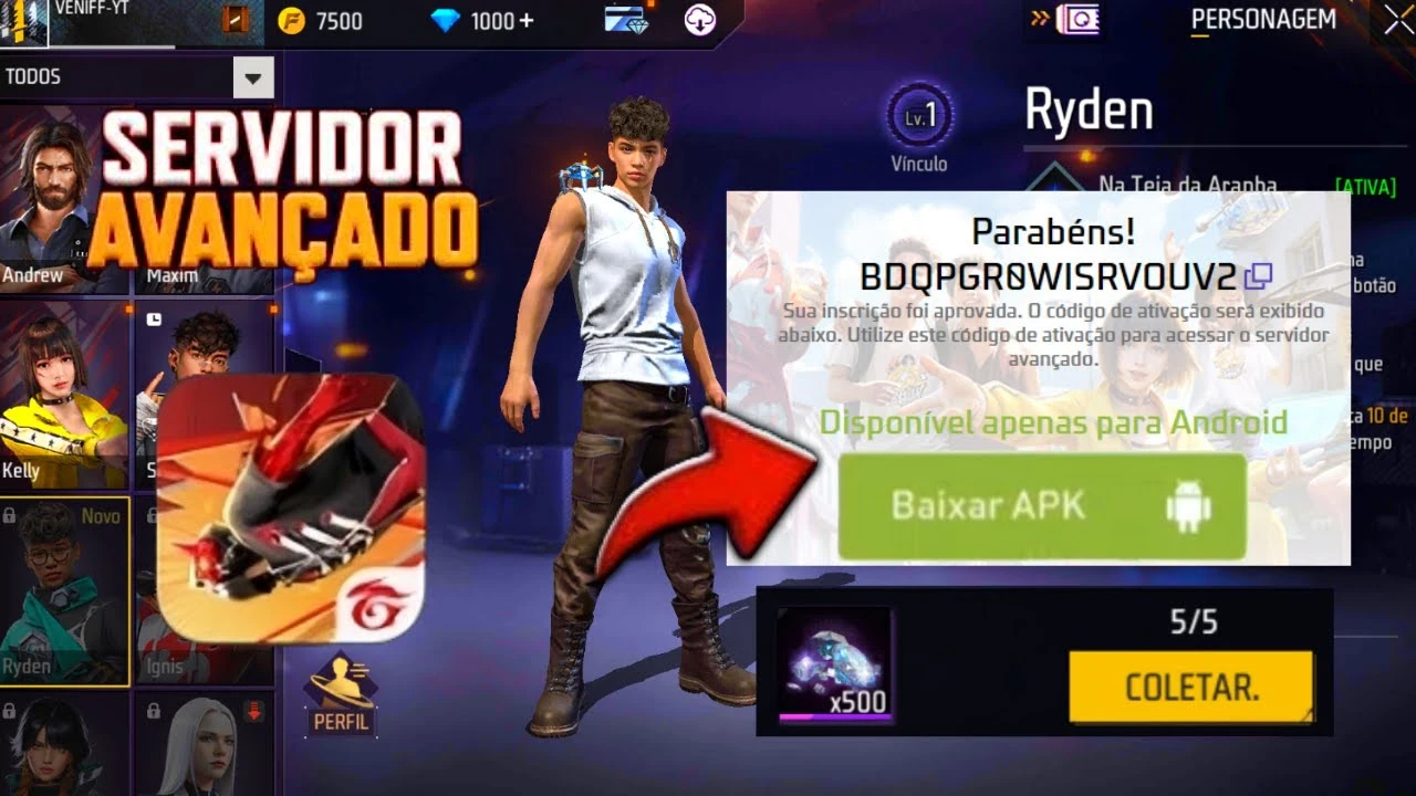 Cómo descargar Free Fire 2024 Servidor Avanzado APK