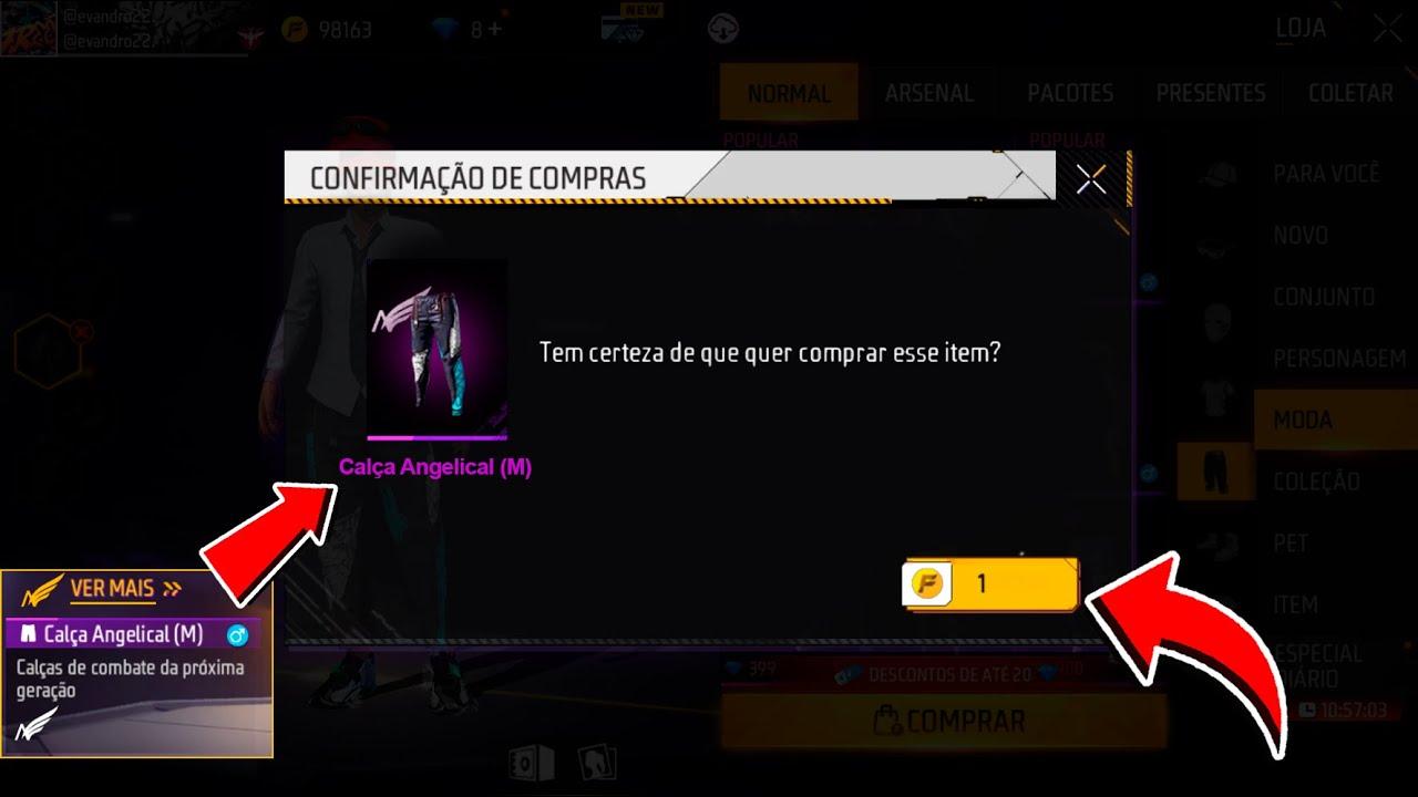 Free Fire - Como conseguir a Calça Angelical - Critical Hits