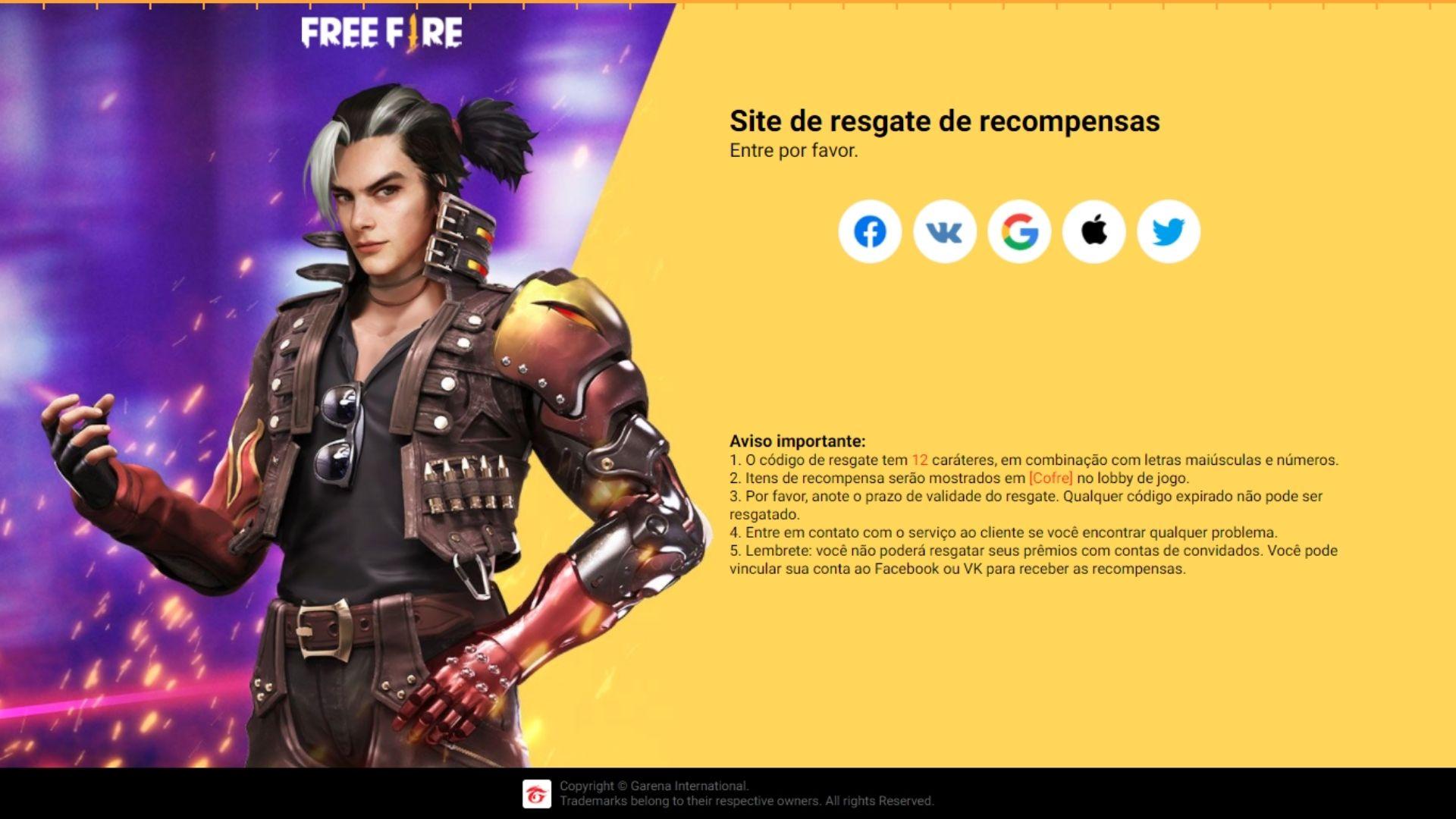 Rewards Free Fire 2022: Como conseguir códigos FF no site de