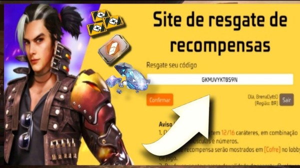 Como resgatar código no Free Fire