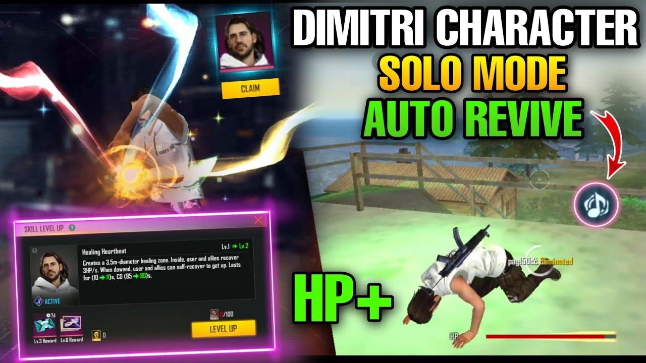 Como reviver sozinho no modo SOLO do Free Fire utilizando o personagem Dimitri