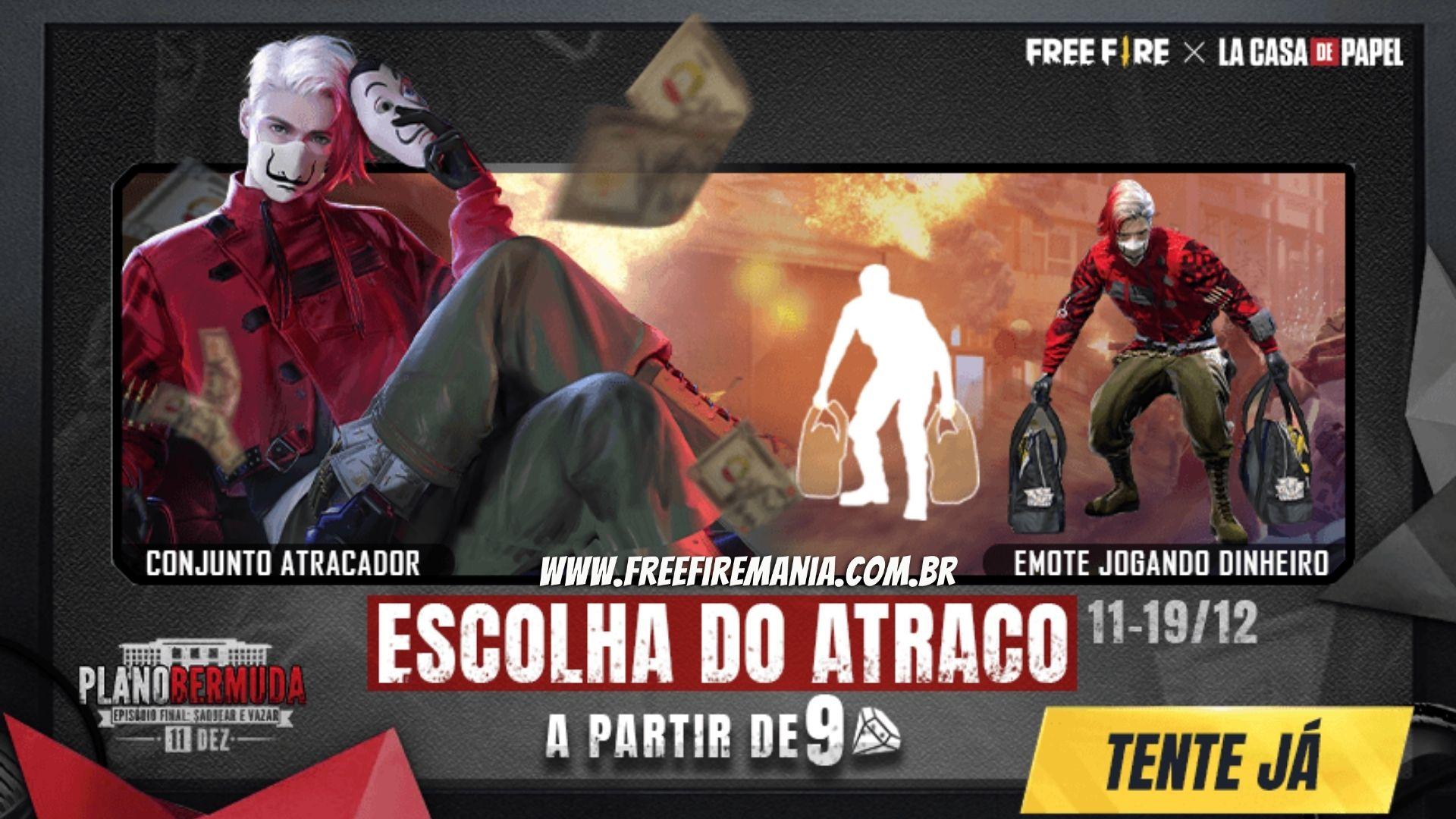 Conjunto Atracador é a principal skin de Free Fire e La Casa de Papel 2.0; saiba como conseguir