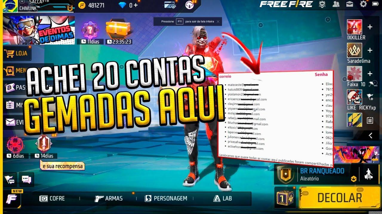 Conta de Free Fire muito GEMADA tem até - Free Fire - Contas Free