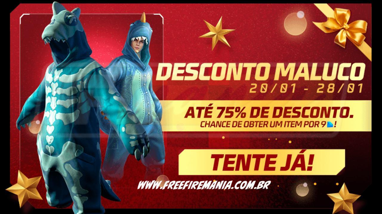 Desconto Maluco no Free Fire: Conheça o novo Dino dos natais Passados