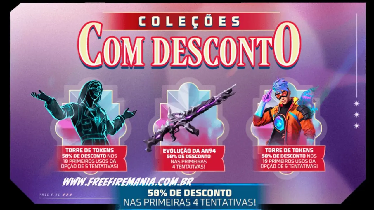 Descontos Incríveis de 50% Chegam ao Free Fire: Aproveite o Menu Royale Especial!