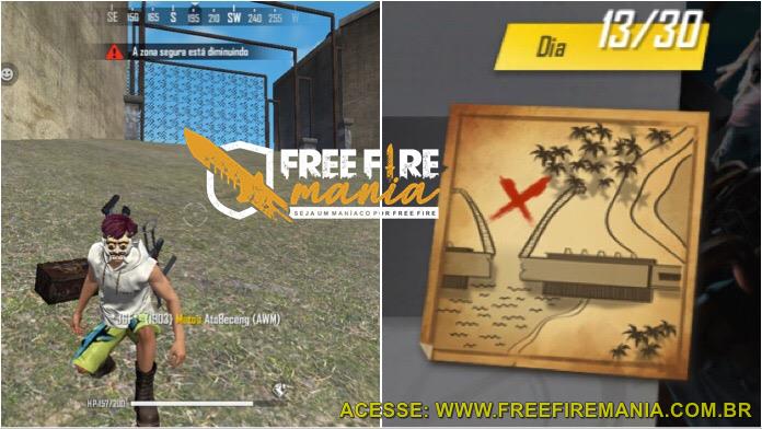 Dia 13: Onde Encontrar o Baú do Tesouro pelo Mapa do Free Fire