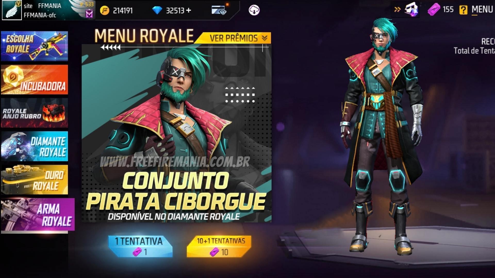 Diamond Royale Free Fire: Cyborg Pirate is the skin of the month for August 2022