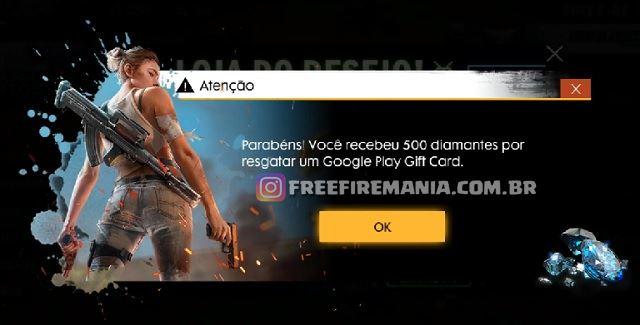 Como colocar gift card no Free Fire