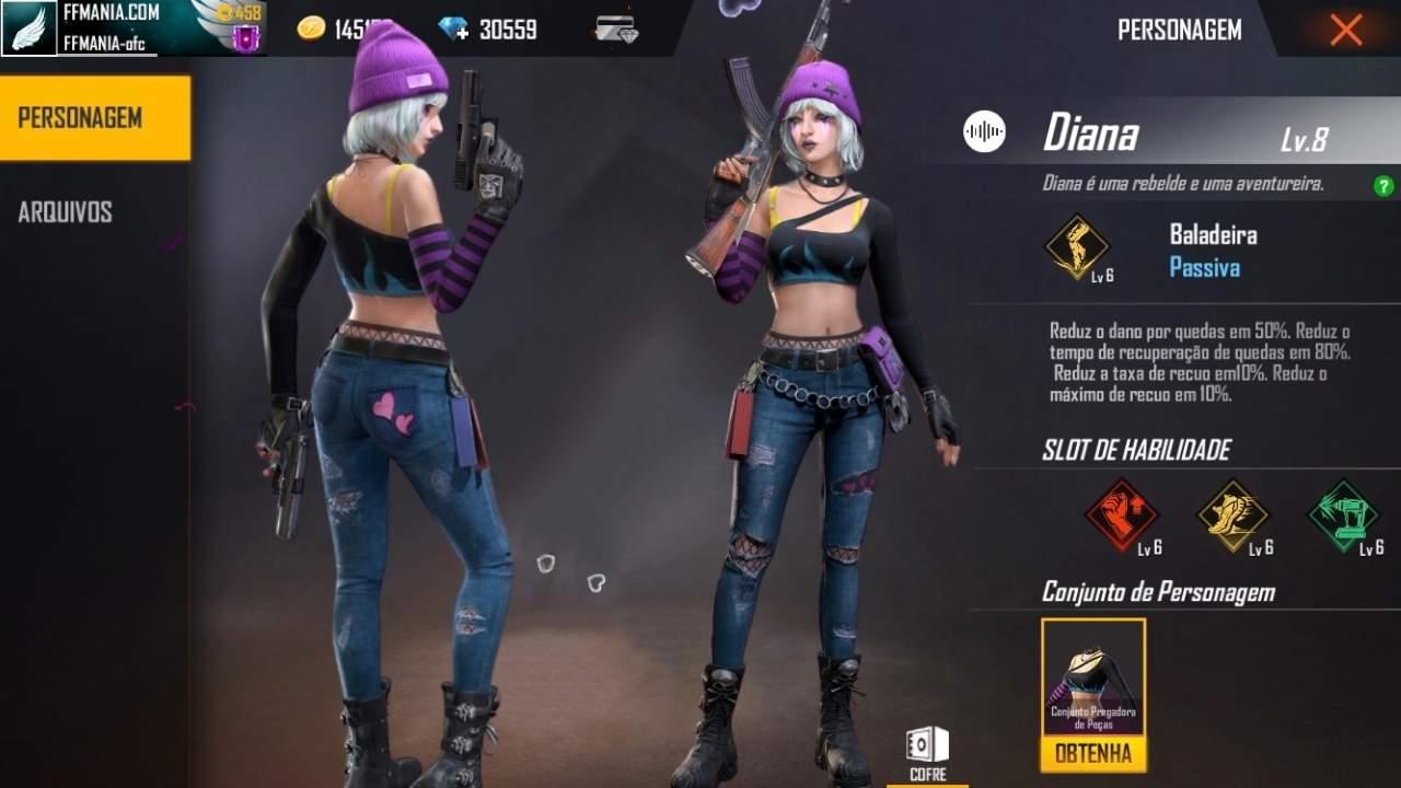 Mais um dia normal no ff trocando pro personagem inicial ficando  invisivel capacete invisivel.., Free Fire