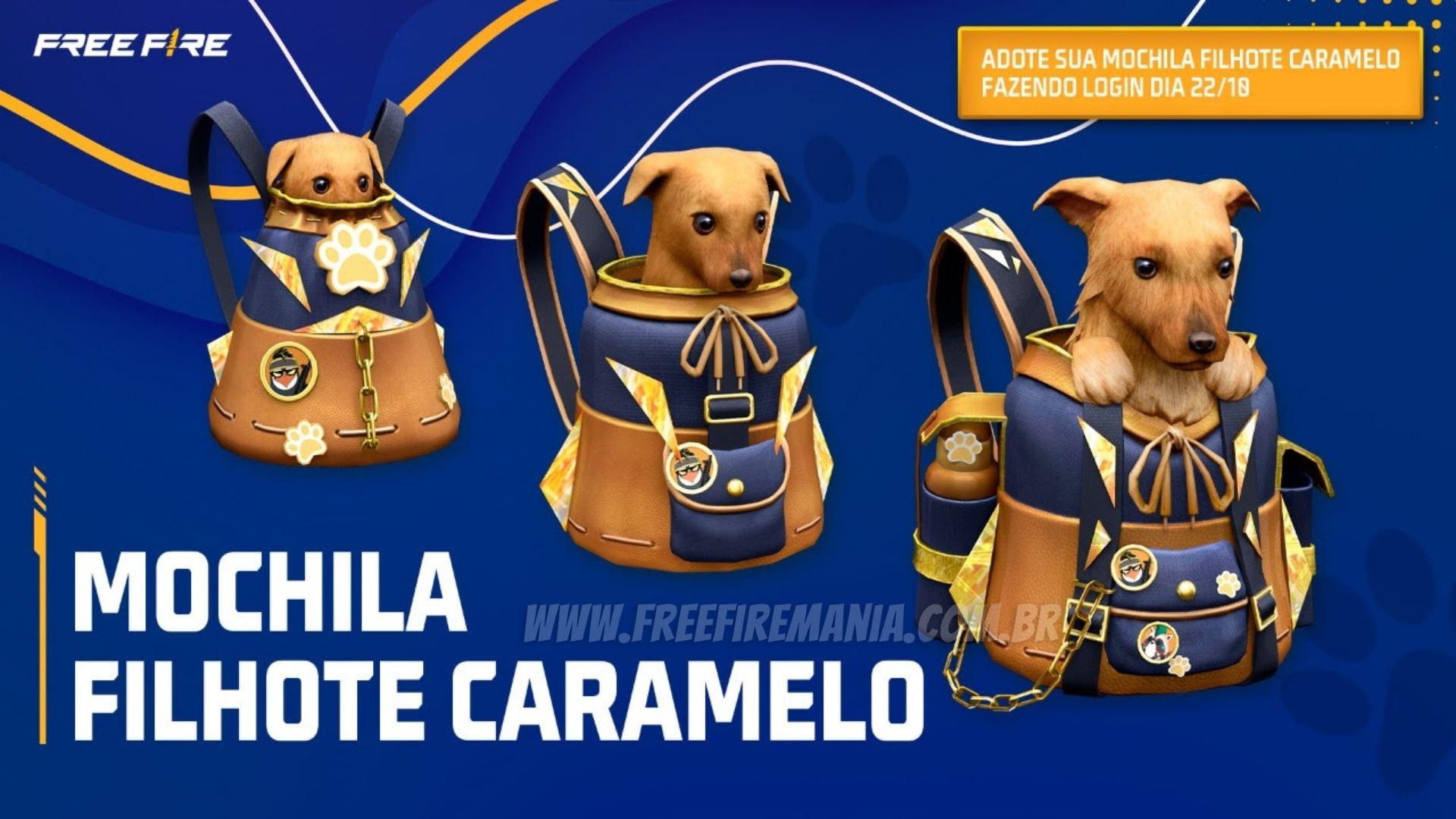 Dalam bentuk tas punggung, item baru dari “Cachorro Caramelo” membawa lebih banyak Brasil ke Free Fire