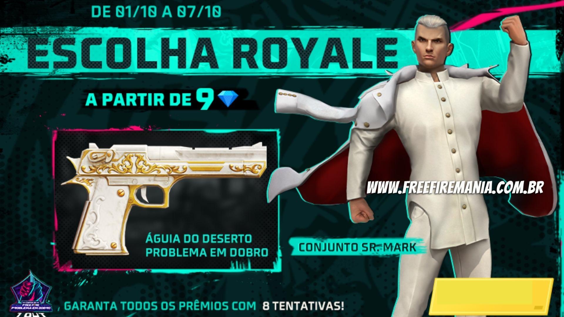 Escolha Royale Free Fire: inédita skin da Desert Problema em Dobro