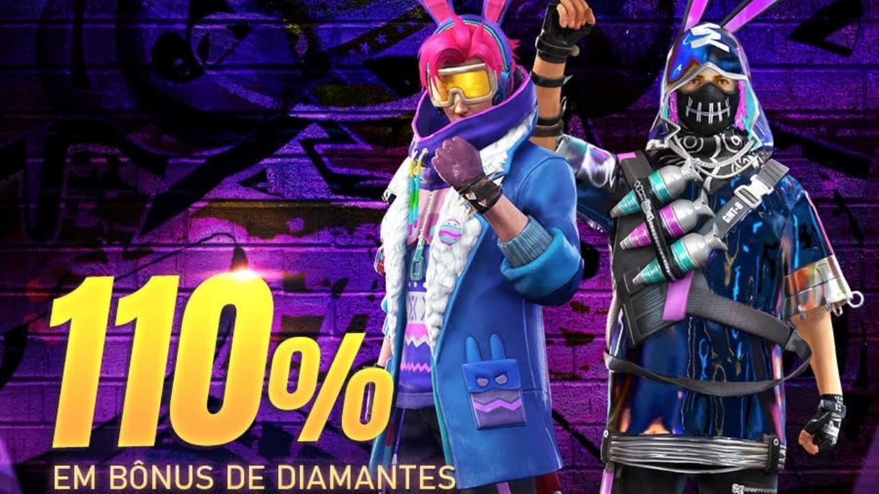 Free Fire: 110% de bônus em diamantes começa hoje, veja como conseguir