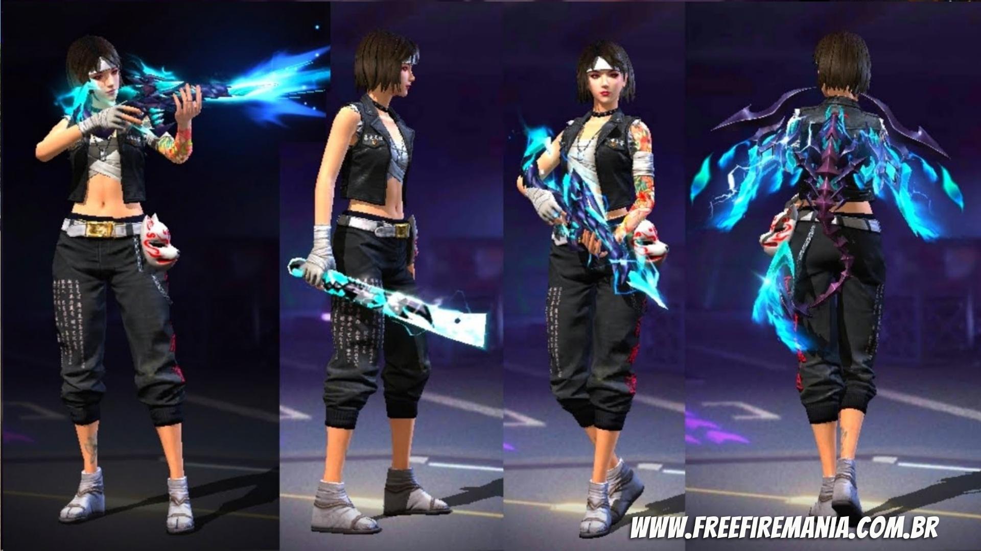 Free Fire AC80 e G18 evolutiva vazaram: skins de armas e itens temáticos