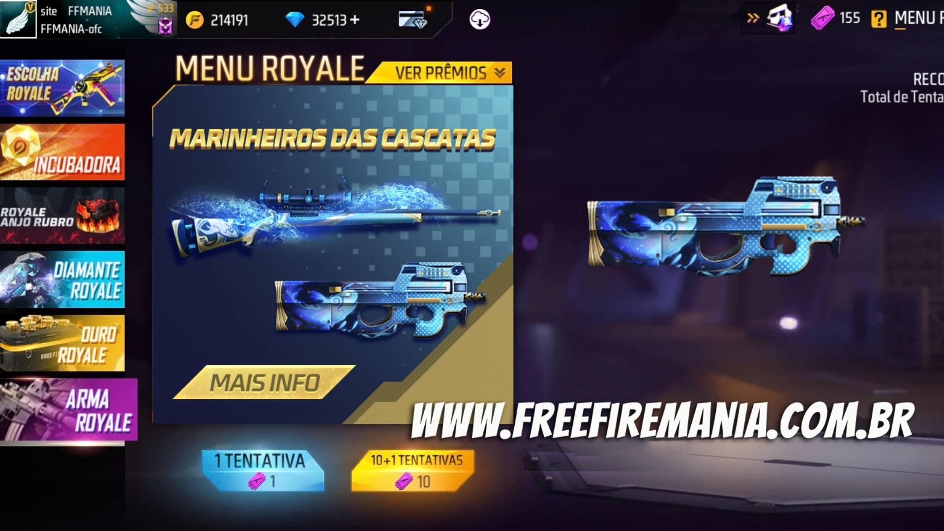 Free Fire: Arma Royale dengan skin M24 dan P90 Mariners das Cascades tiba di bulan Agustus