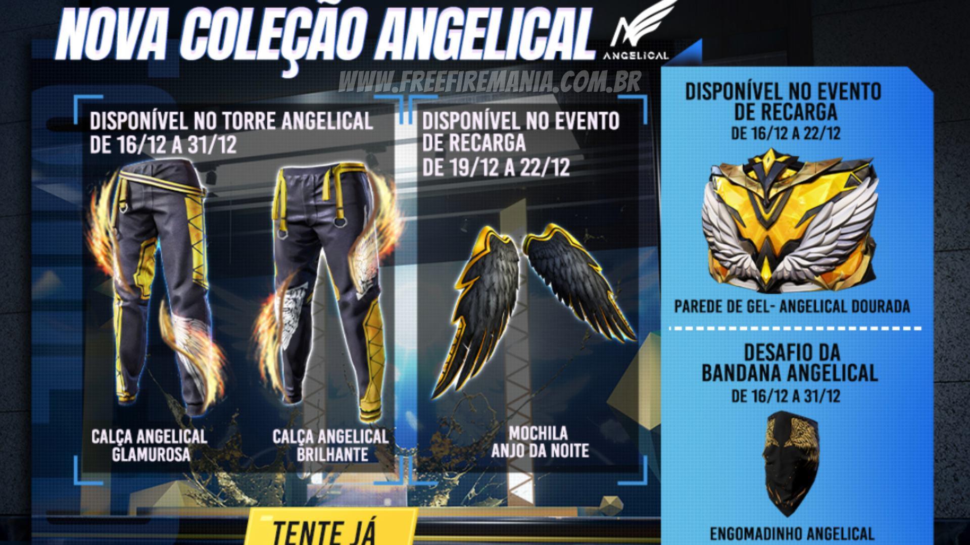 Free Fire: Calça Angelical Dourada (Amarela) está disponível; veja como conseguir