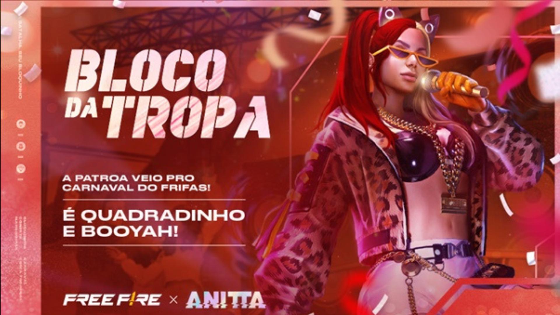 Free Fire: Carnaval 2023 tem bloquinho de recompensas e Anitta