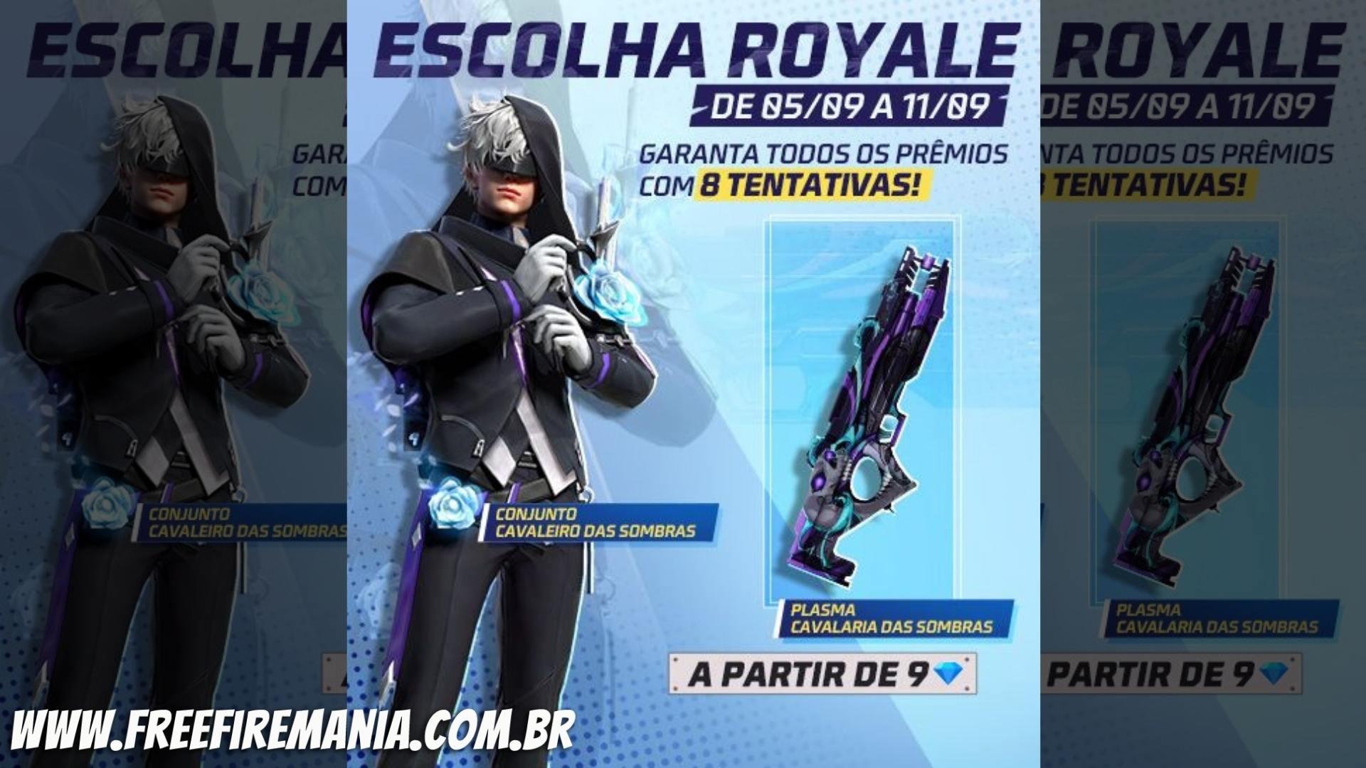 Free Fire: Cavaleiros das Sombras é a recompensa do novo Escolha Royale FF