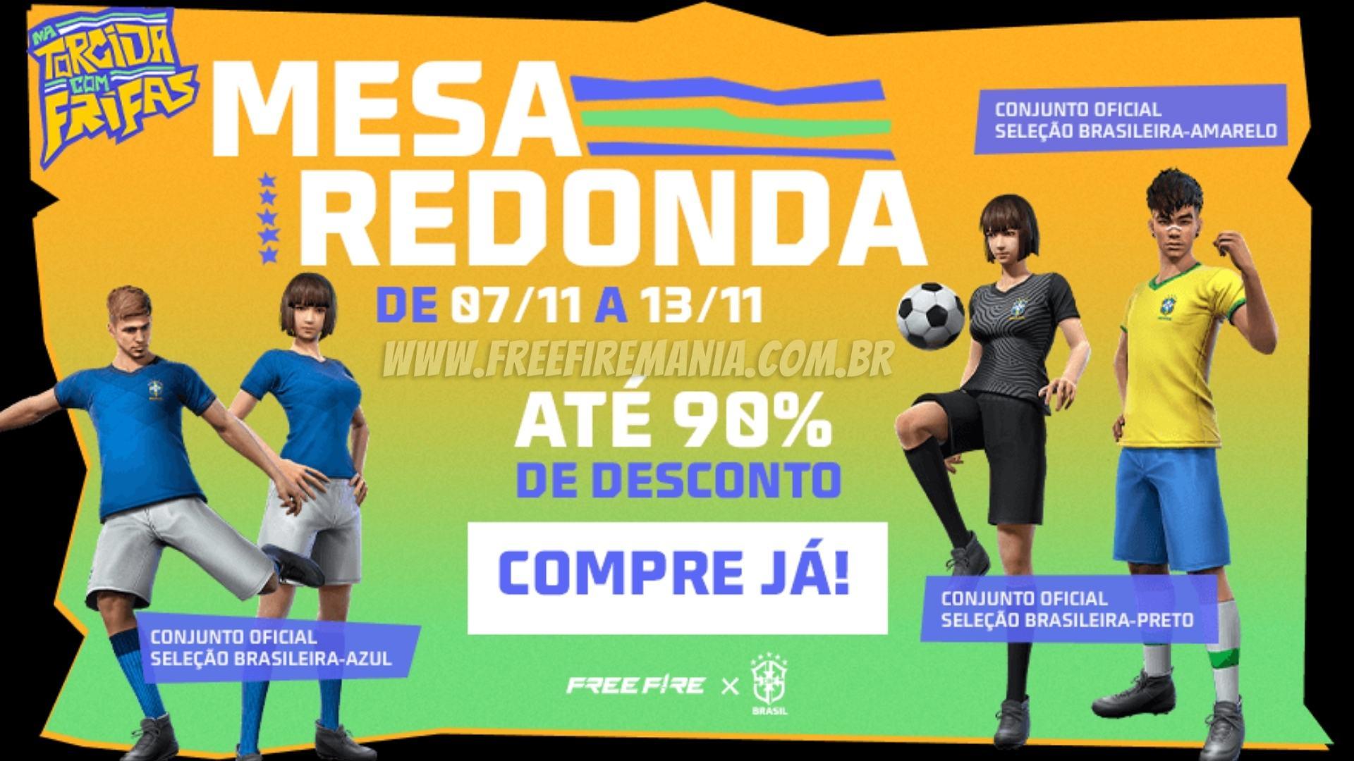 Free Fire: Conjunto Oficial Seleção Brasileira chega ao jogo nesta segunda (7)