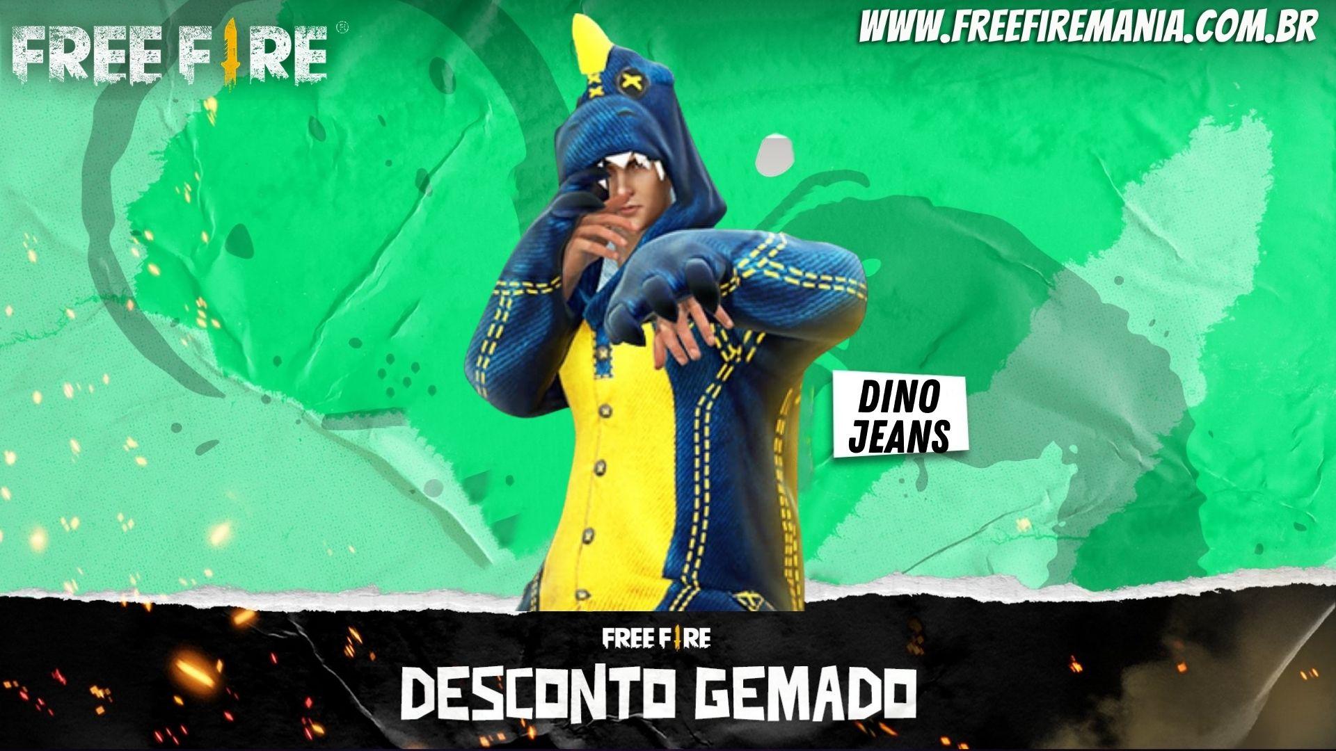 Free Fire: Dino Jeans volta no Desconto Gemado este fim de semana