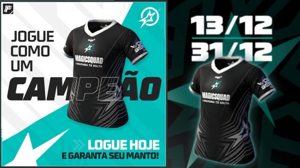 Free Fire distribui grátis a camisa da Magic Squad, Campeã Mundial de Free Fire 2023