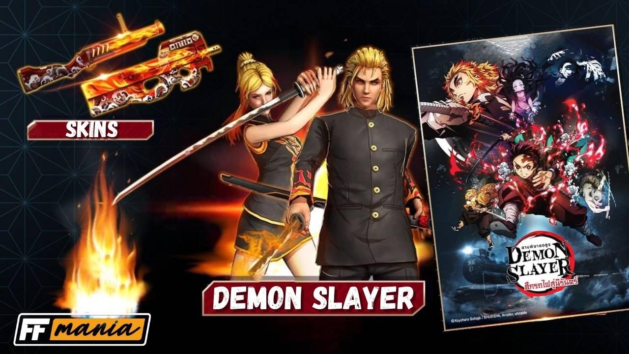 As animações da colaboração Free Fire x Demon Slayer: Kimetsu no Yaiba  estão INSANAS!Já garantiu as suas? 👀 #FFXDemonSlayer #DemonSlayer  #FFXDemonSlayerKimetsuNoYaiba #DemonSlayerKimetsuNoYaiba, Garena Free Fire, DJ Haning · Epic Girl Phumin