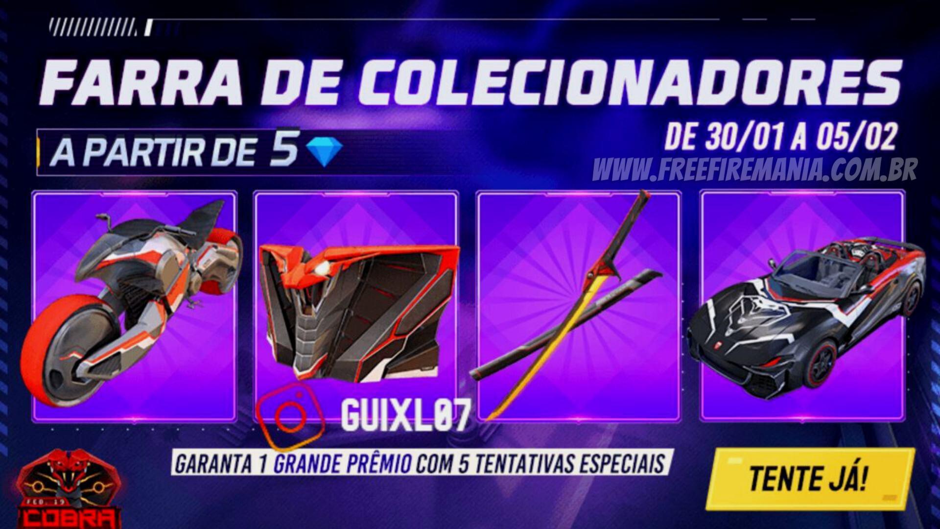 Free Fire Farra de Colecionadores 2023: evento retorna com skins da temática Cobra