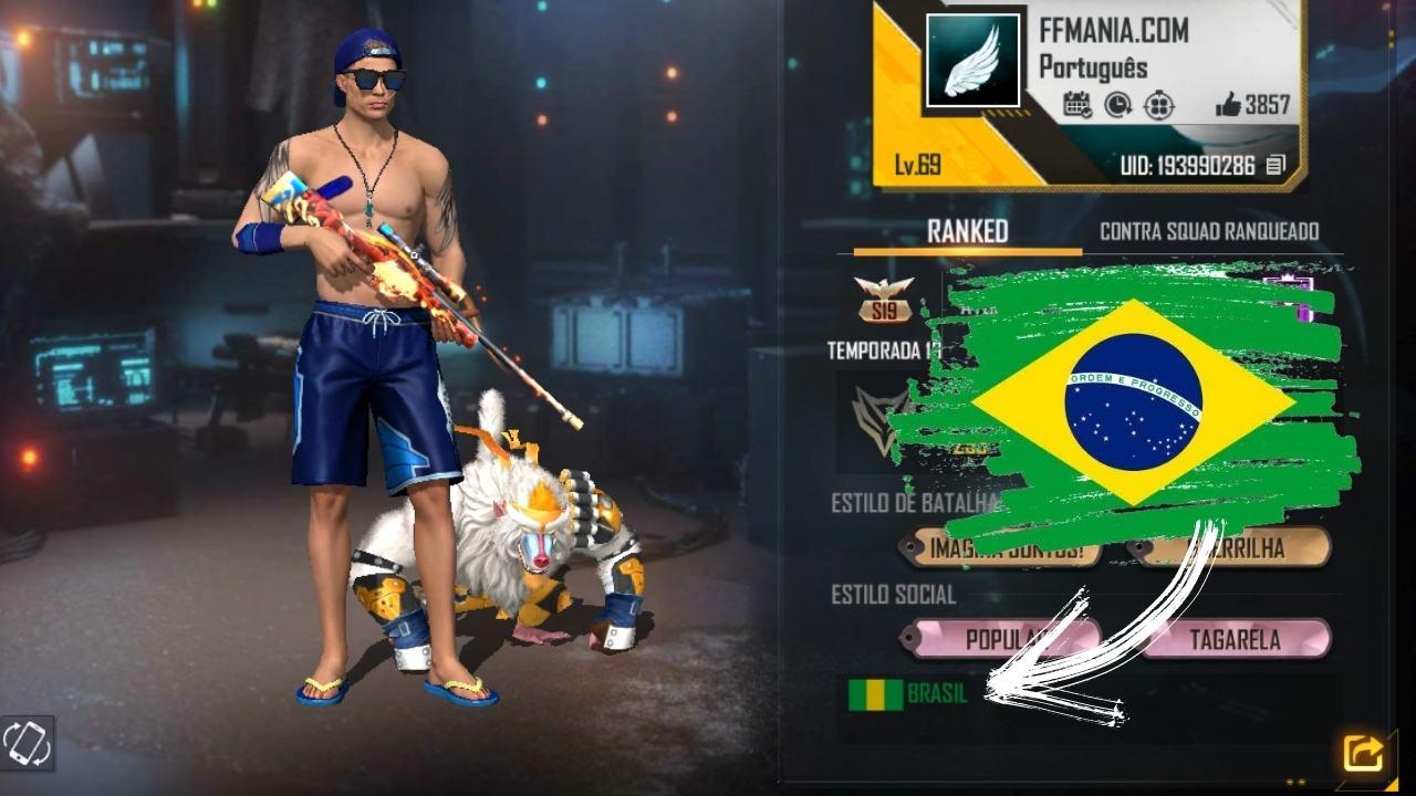 Free Fire (FF): como colocar código da bandeira do Brasil e outros países no seu perfil