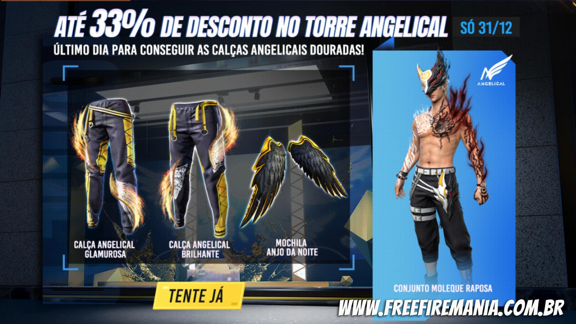 Free Fire: Garena libera desconto de 33% para conseguir Calça Angelical Amarela (Dourada)
