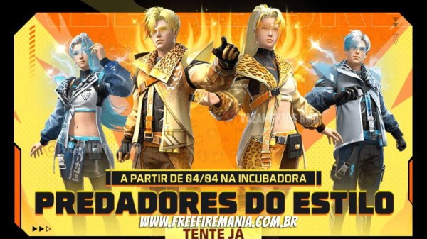 Free Fire Incubadora abril 2023: Predadores do Estilo