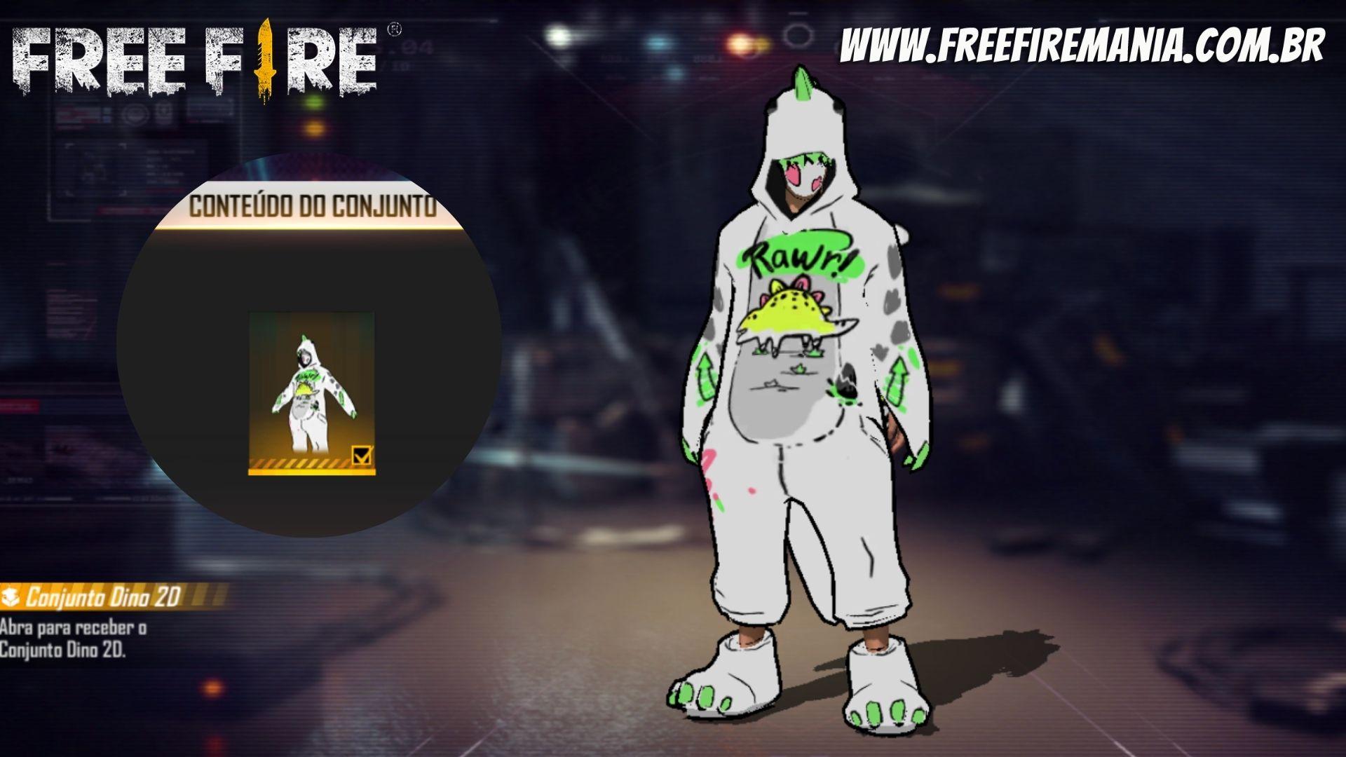 Free Fire lança Dino em forma de desenho: “Dino 2D”