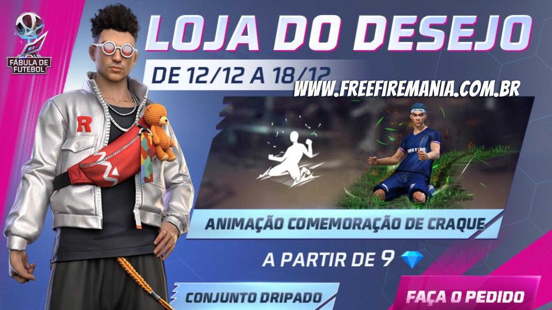 Free Fire Loja do Desejo: evento retorna em dezembro com conjunto Dripado