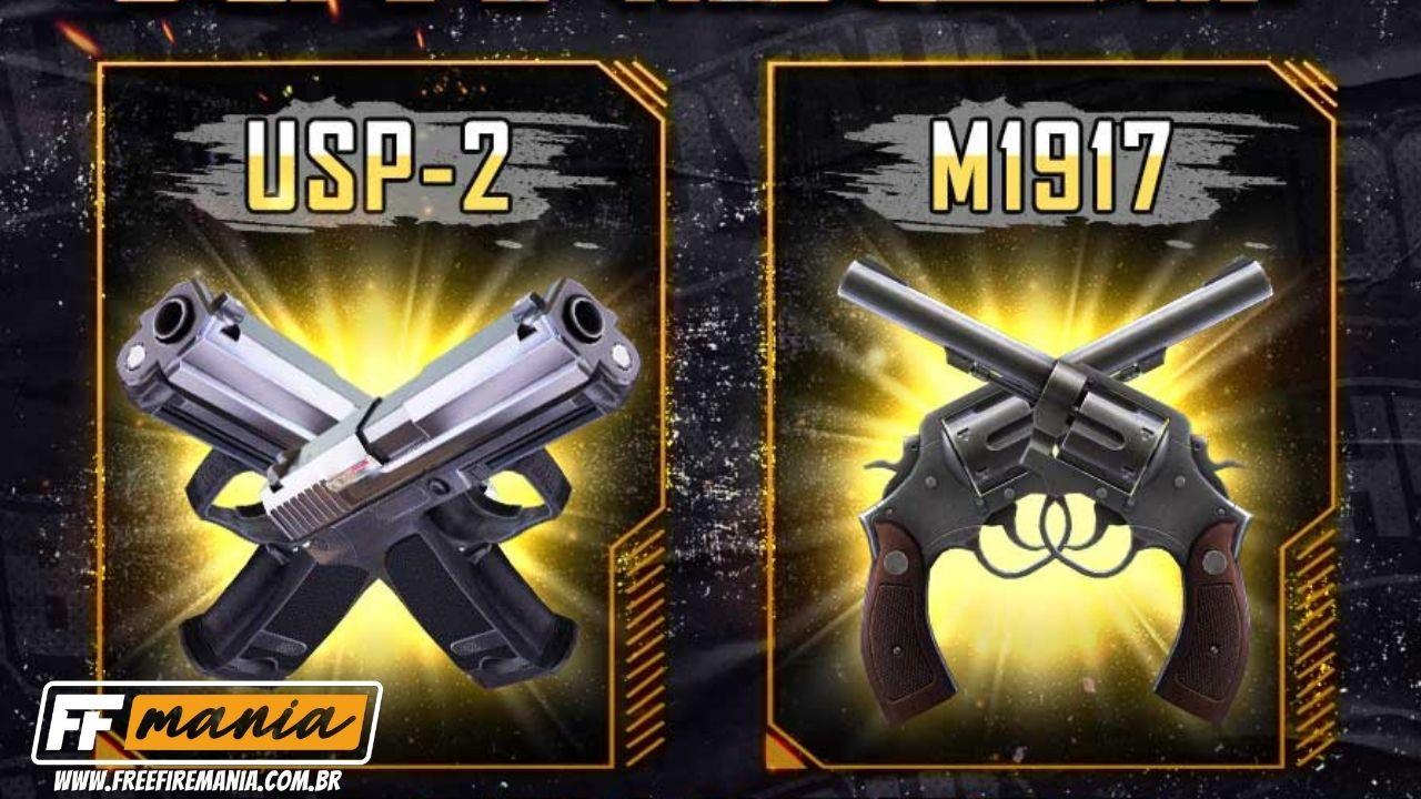 Free Fire: new M1917 and USP-2 weapons are announced and can be used with both hands