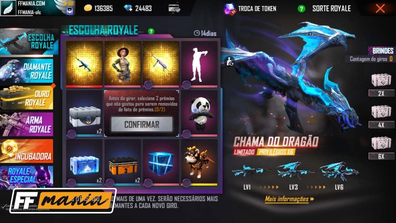 Free Fire: quantos diamantes são necessários para pegar a AK Chama do Dragão?