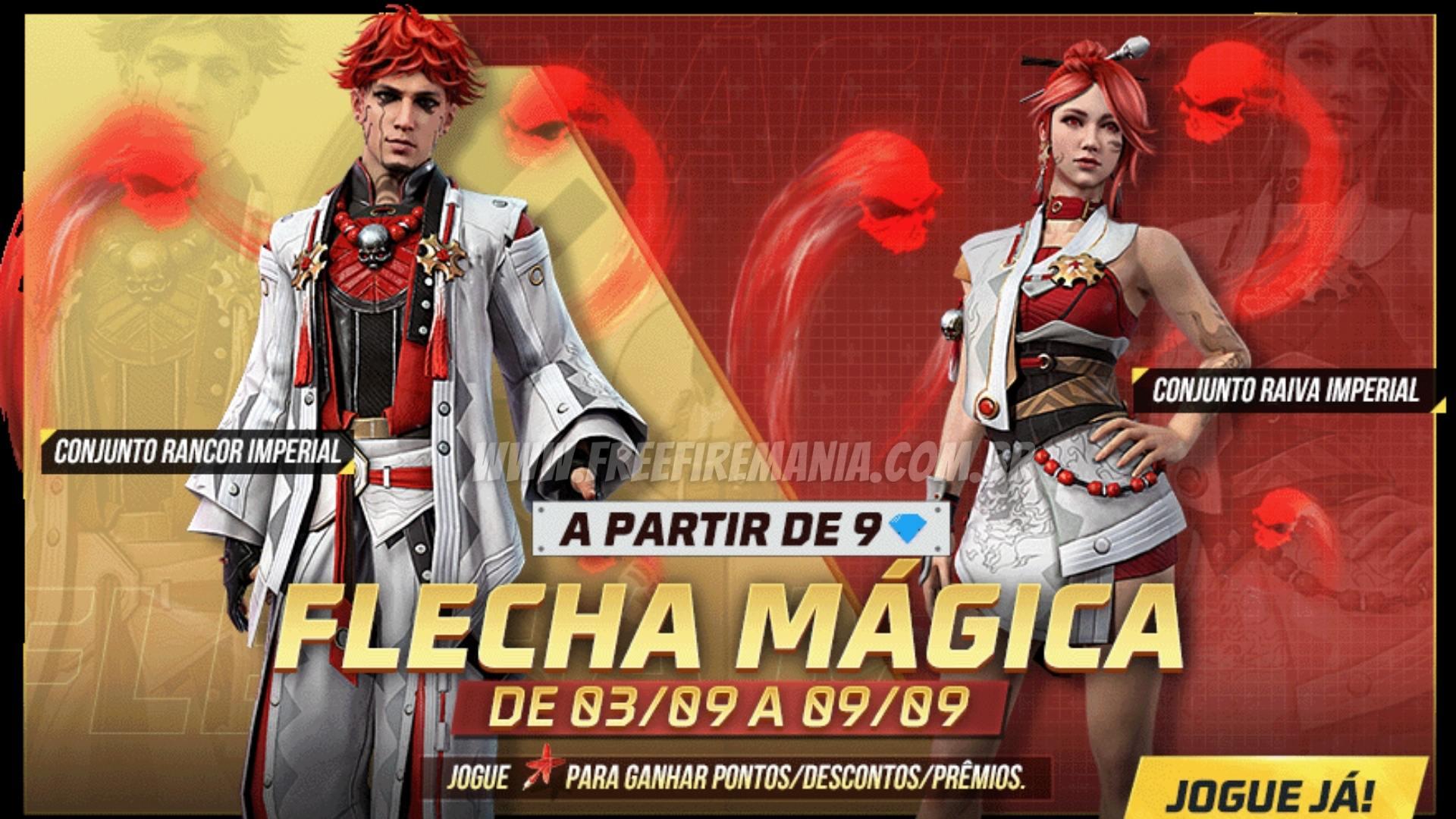 Free Fire recebe evento “Flecha Mágica” com os pacotes Rancor e Raiva Imperial