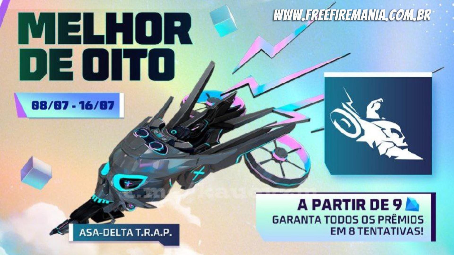 Free Fire recebe evento Melhor de Oito com a skin Asa-Delta TRAP