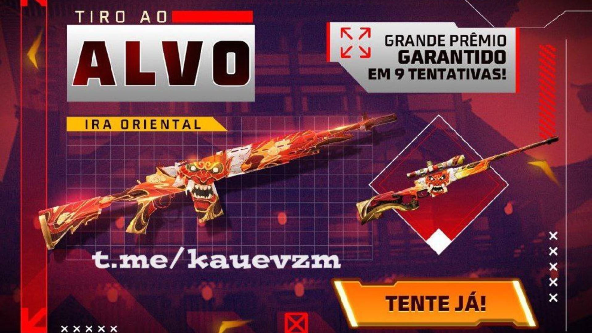 Free Fire recebe evento Tiro ao Alvo com as skins Ira Oriental da M14 e AWM