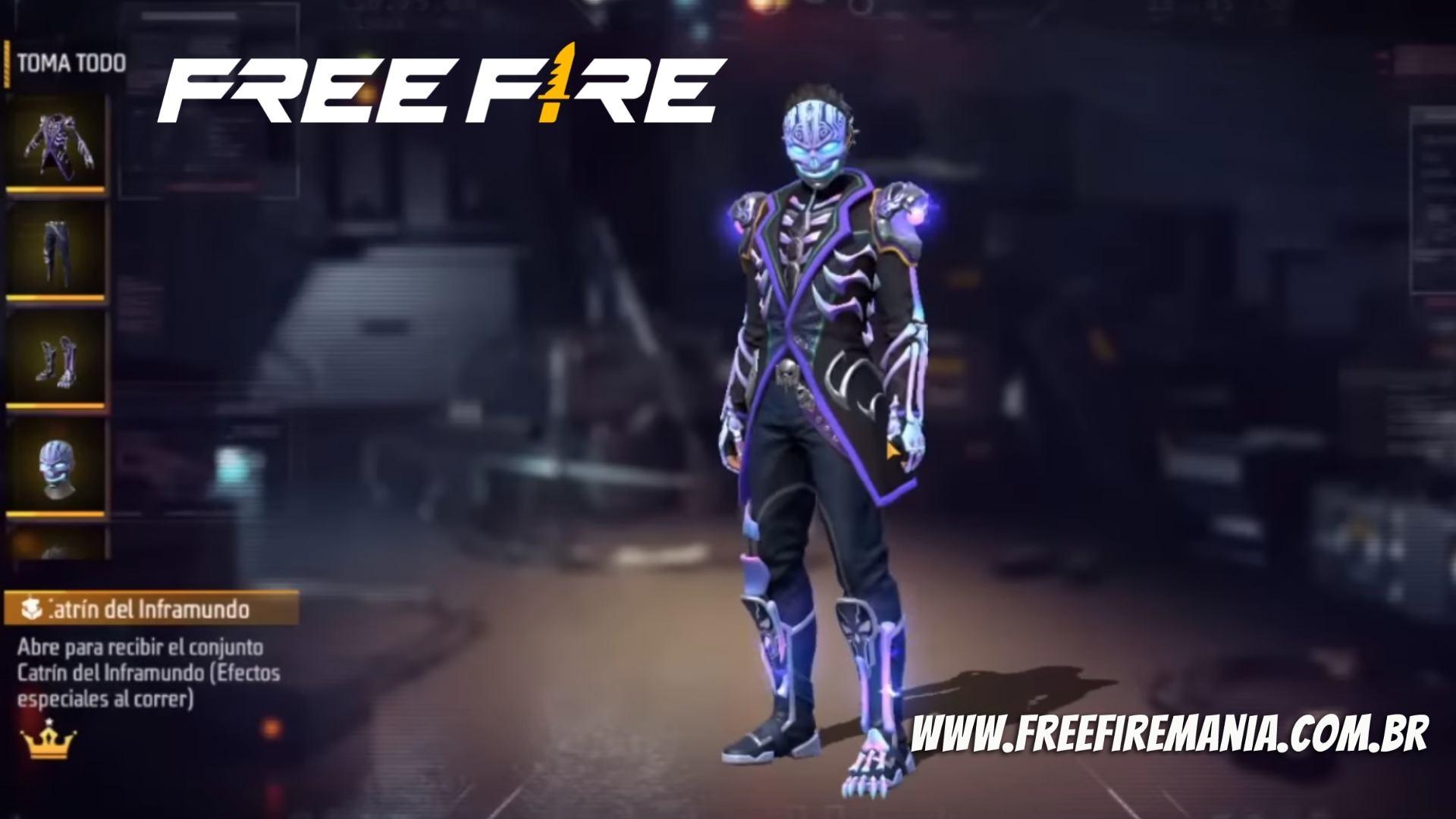 Free Fire recebe inédito conjunto Esqueleto Trajado nesta sexta (4)