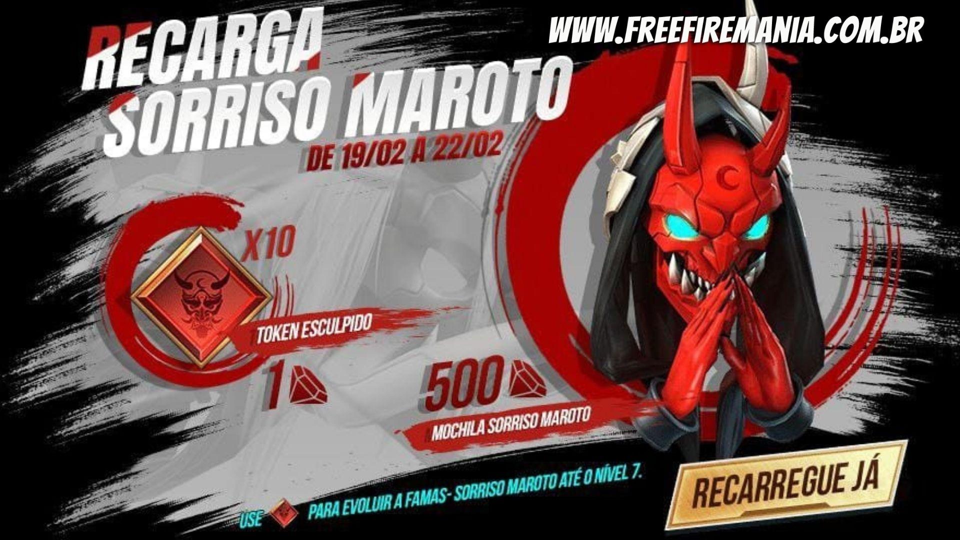Free Fire recebe Mochila Sorriso Maroto como recompensa de recarga