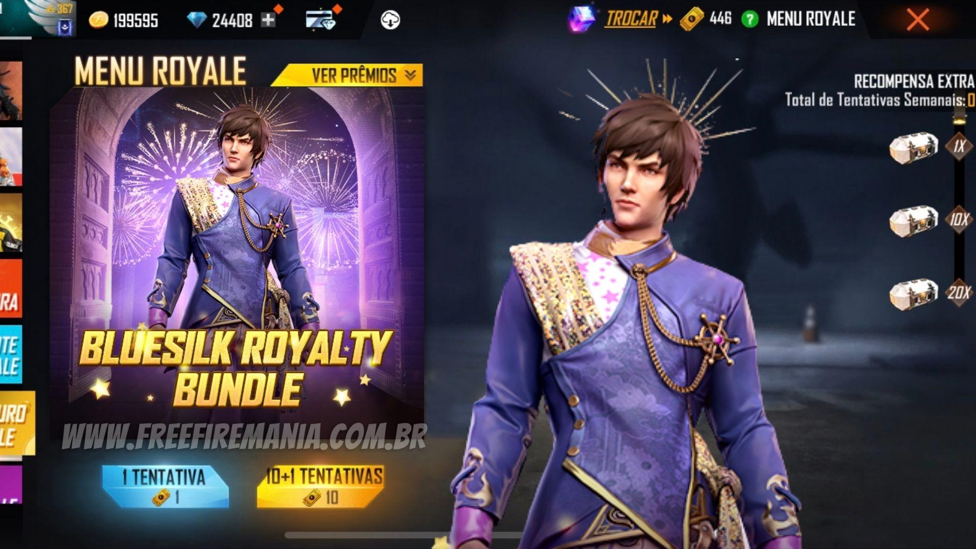 Free Fire recebe o primeiro Ouro Royale de 2022 com o pacote Sultão de Seda