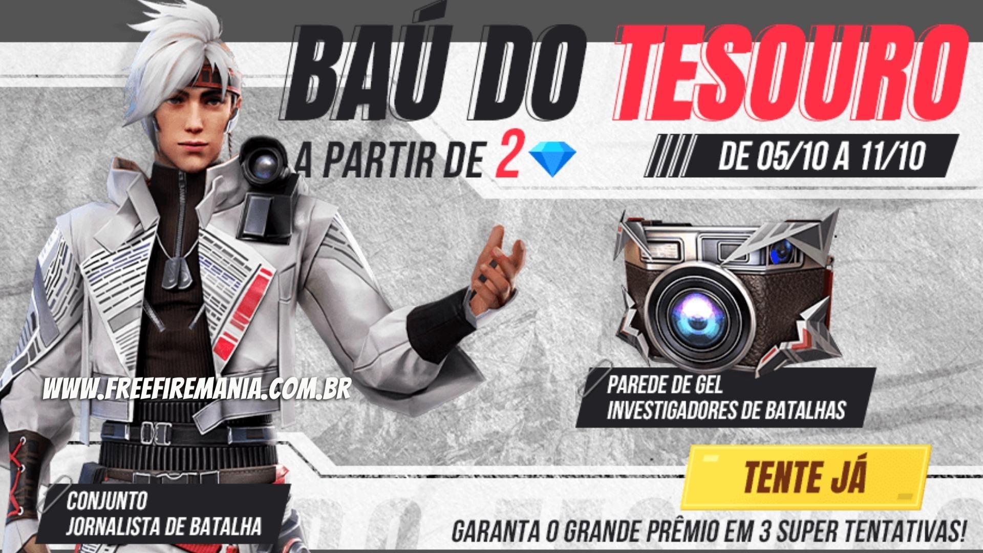 Free Fire recebe skins especiais nesta quarta: Jornalista e Investigadores de Batalha