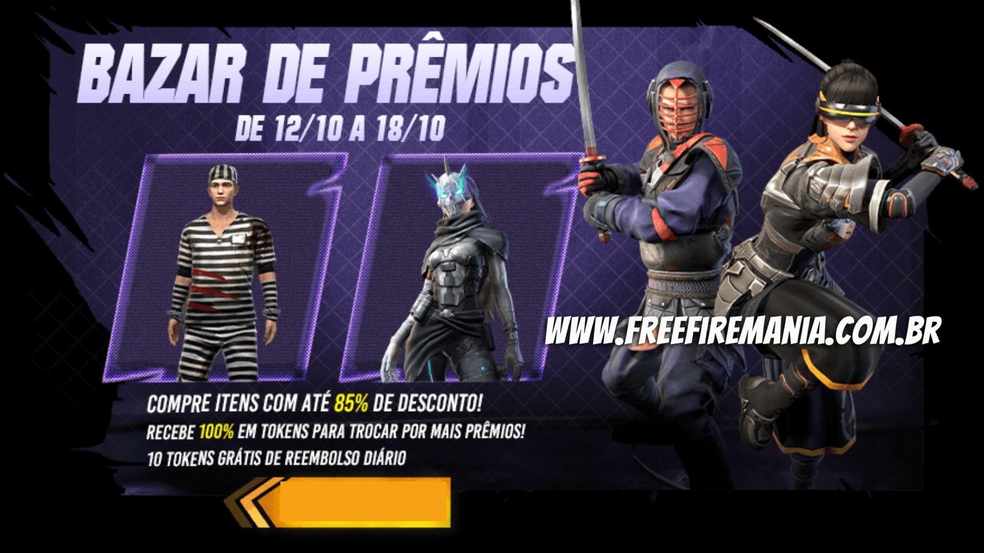 Free Fire retorna com as skins Kendoka Olhos da Alma e Samurai Sem Rosto