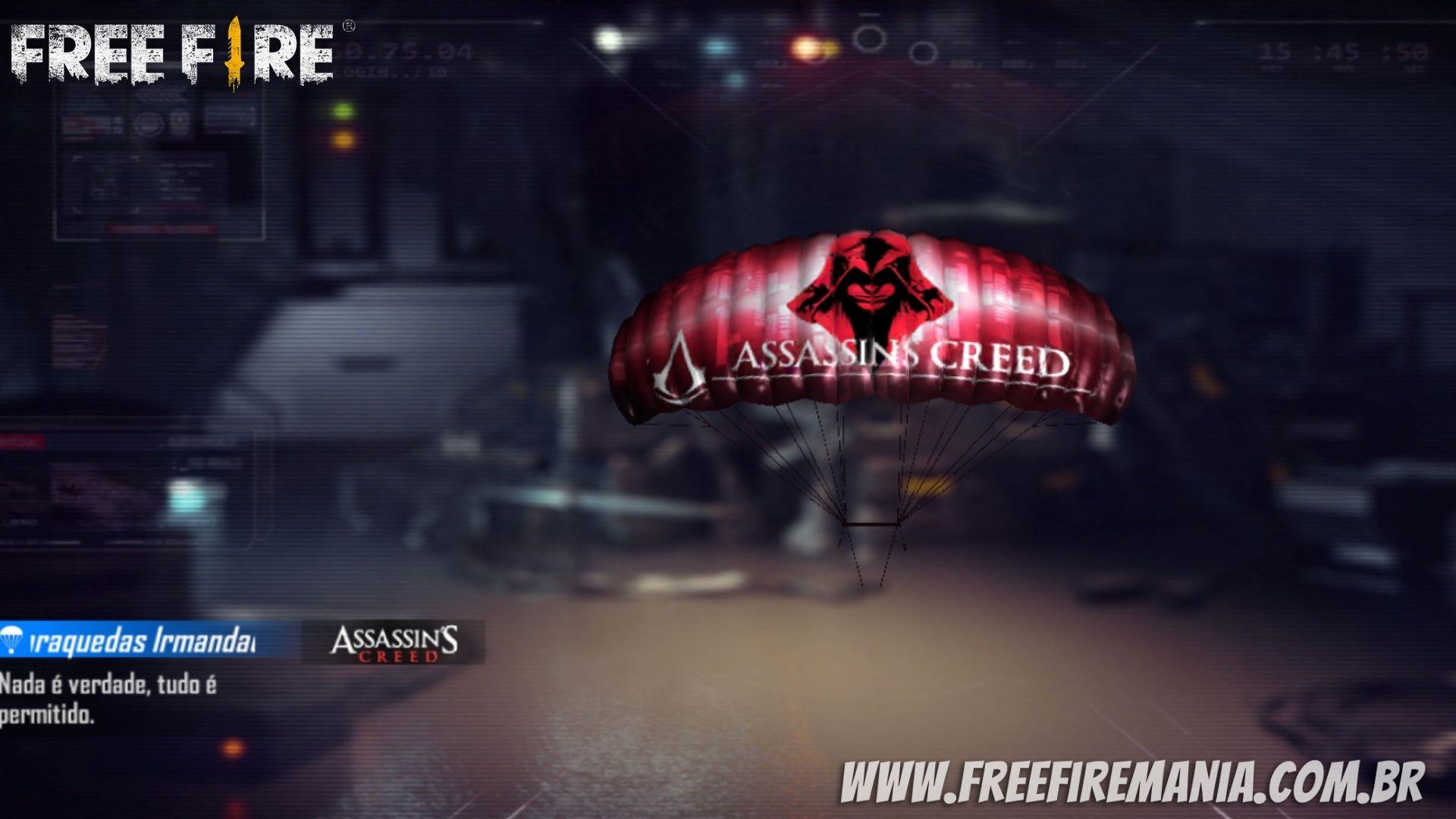 Free Fire x Assassin's Creed: como pegar o Paraquedas temático de graça