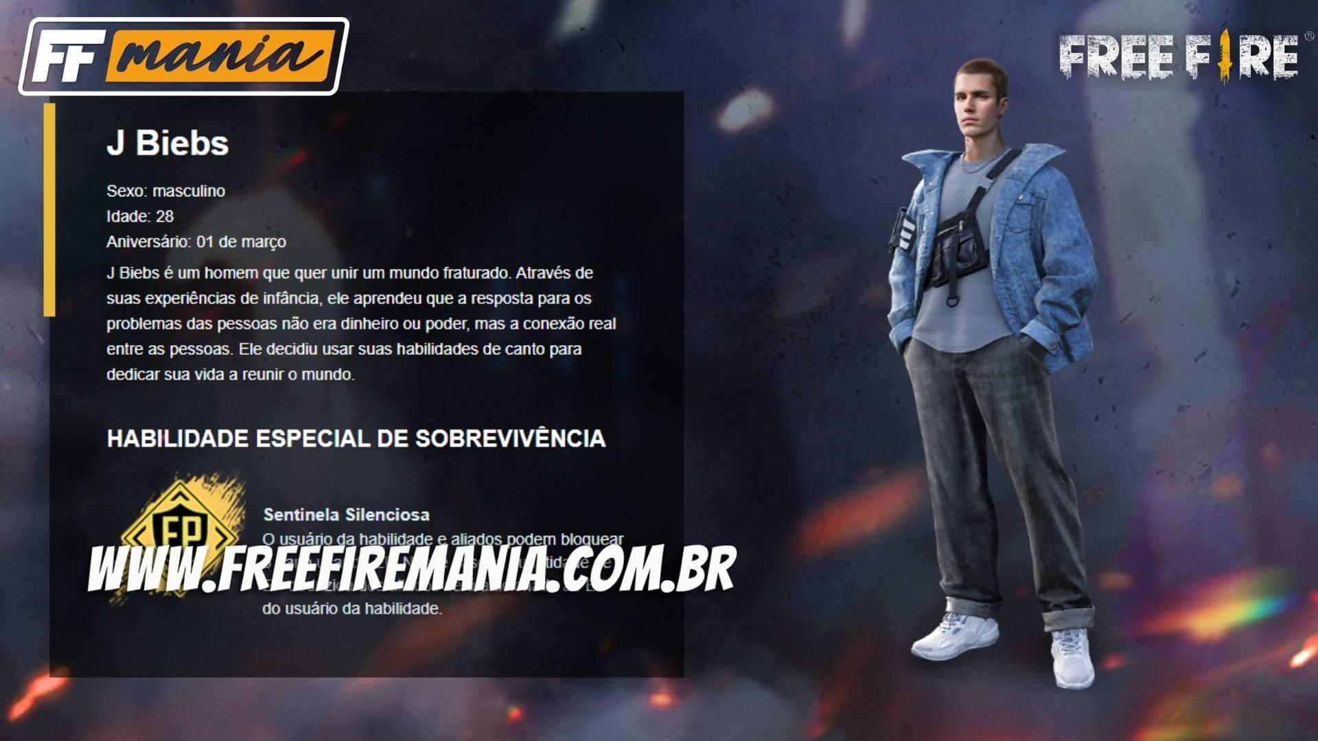 Free Fire x Justin Bieber: astro teen dá vida a novo personagem; confira habilidade