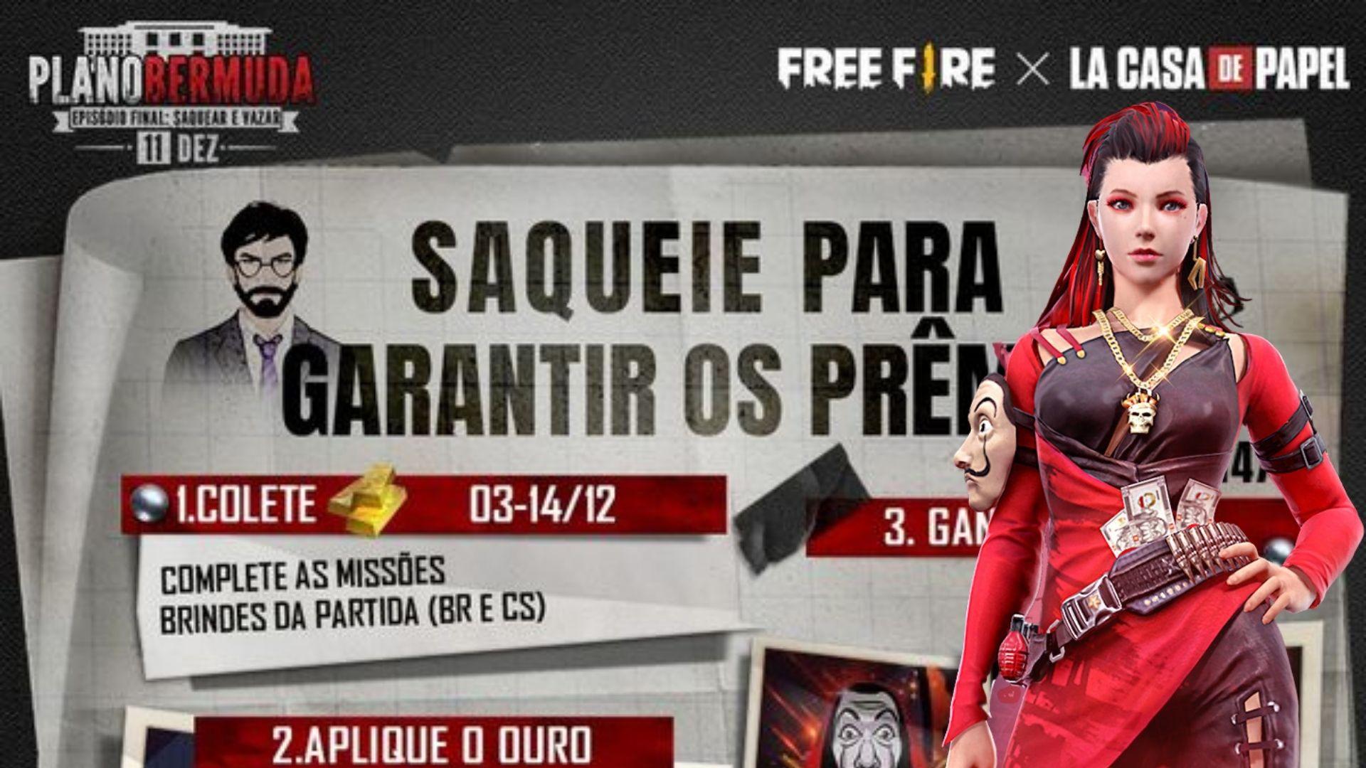 Free Fire x La Casa de Papel: Como conseguir o conjunto Atracadora grátis a partir de hoje